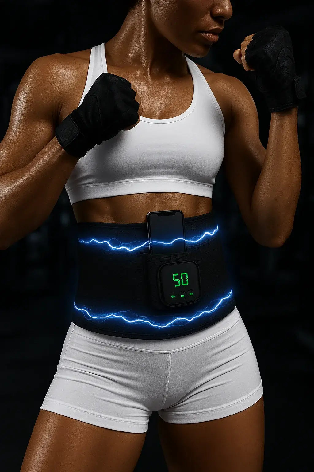Cinturão Massageador Elétrico USB Recarregável (para cintura, braços, pernas, glúteos).