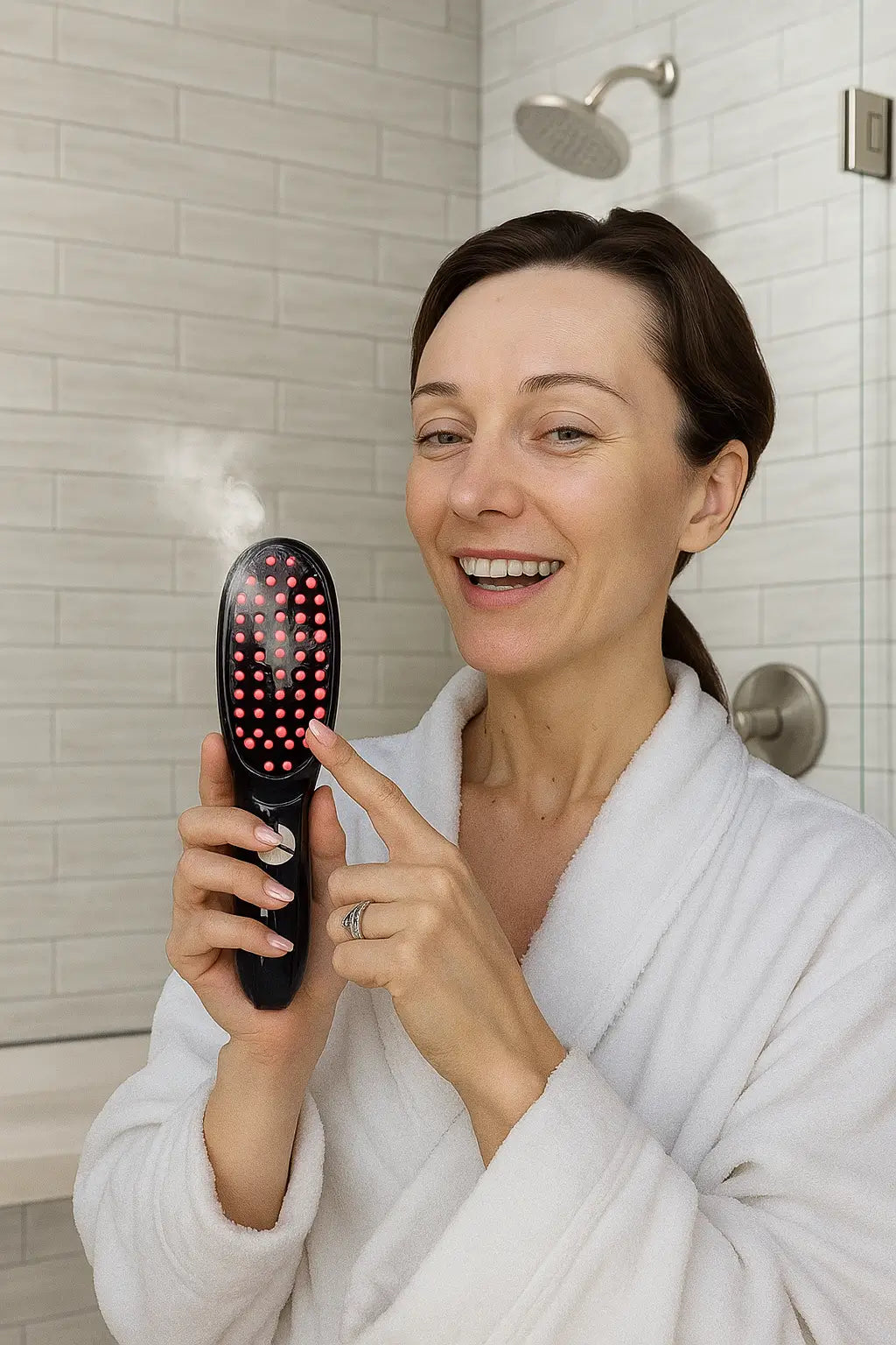 Escova Massageadora Capilar 4 em 1 com Fototerapia