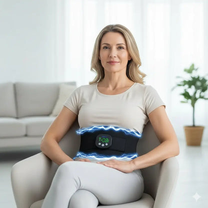 Cinturão Massageador Elétrico USB Recarregável (para cintura, braços, pernas, glúteos).