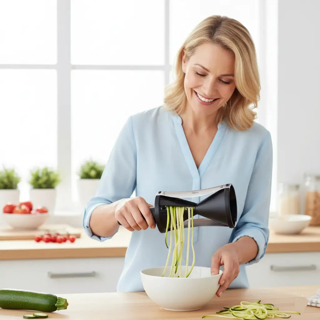 Cortador de Legumes em Espiral 2 em 1 – Espaguete Saudável