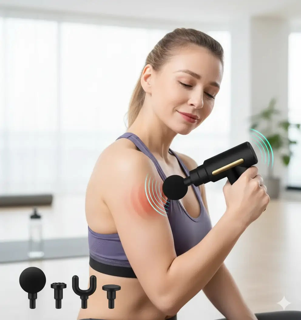 Pistola de Massagem Muscular Portátil – Alívio em qualquer lugar