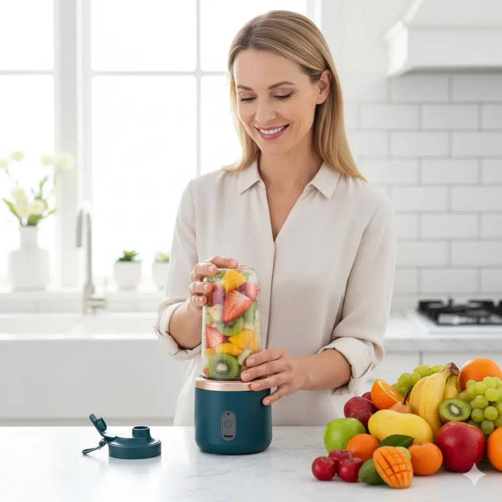 Mini Liquidificador Portátil 400ml USB Recarregável.