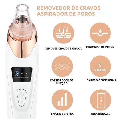 Máquina Removedora de Cravos por Sucção - USB - 3 Níveis Potência