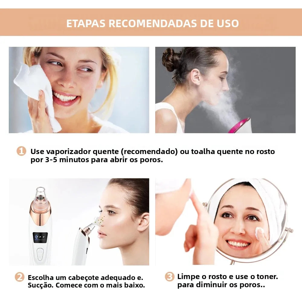 Máquina Removedora de Cravos por Sucção - USB - 3 Níveis Potência