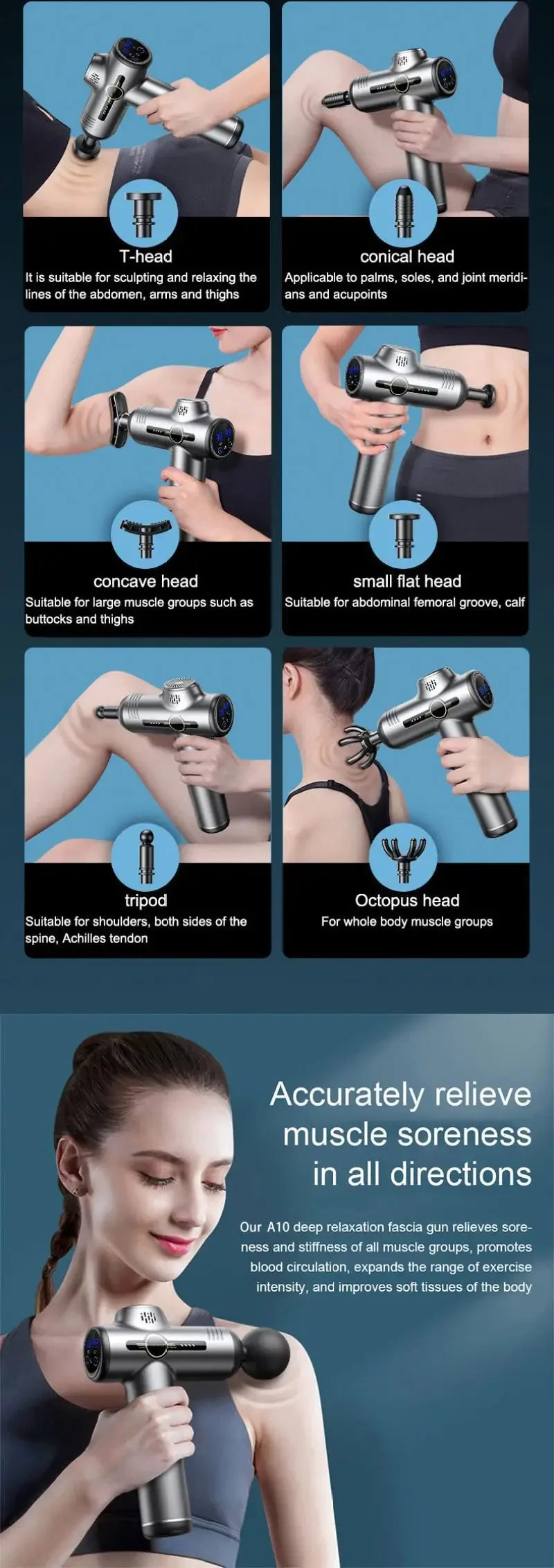 Pistola de Massagem Muscular Portátil – Alívio e Relaxamento Onde Você Estiver