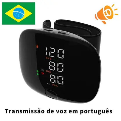 Monitor Digital de Pressão de pulso com Voz em Português