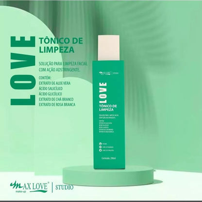 Tônico de Limpeza Facial Max Love | Tonificação e cuidado diário para a pele