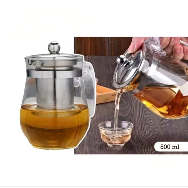 Bule de Vidro com Infusor de Chá 500ml – Elegância, Sabor e Bem-Estar em Cada Gole